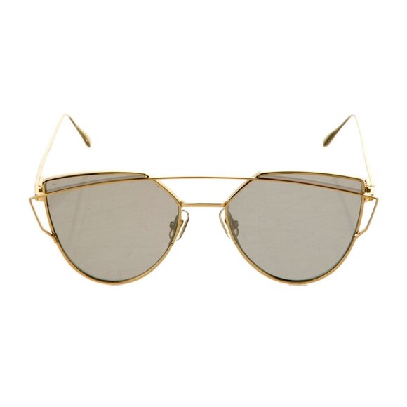 Pre-owned Gentle Monster Love Punch 55mm Titanium Aviator Sunglasses Gold Mirror - Picture 1 of 12